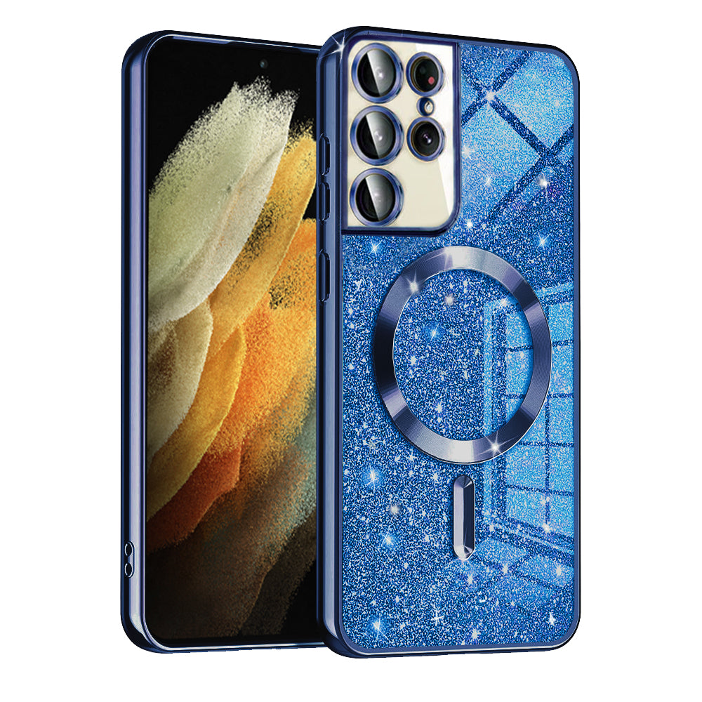 Husă Techsuit Luxury Glitter MagSafe Galaxy S21 Ultra – Albastru închis – imagine 11