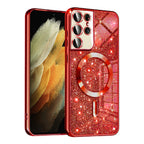 Husă Techsuit Luxury Glitter MagSafe Galaxy S21 Ultra – Roșu – imagine 4