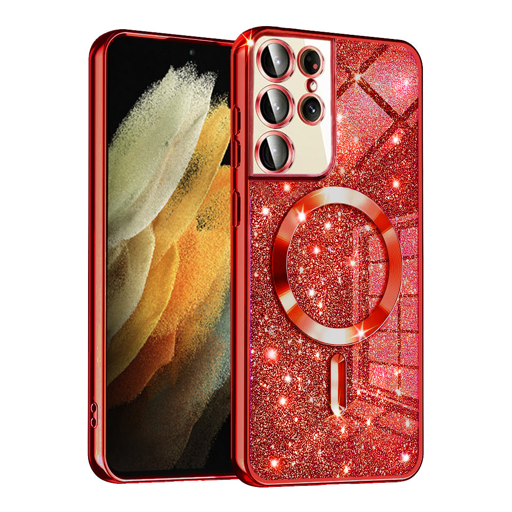 Husă Techsuit Luxury Glitter MagSafe Galaxy S21 Ultra – Roșu – imagine 4
