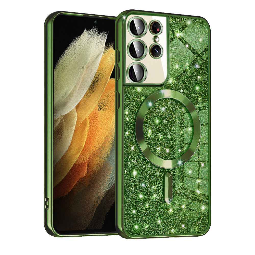 Husă Techsuit Luxury Glitter MagSafe Galaxy S21 Ultra – Verde închis – imagine 8