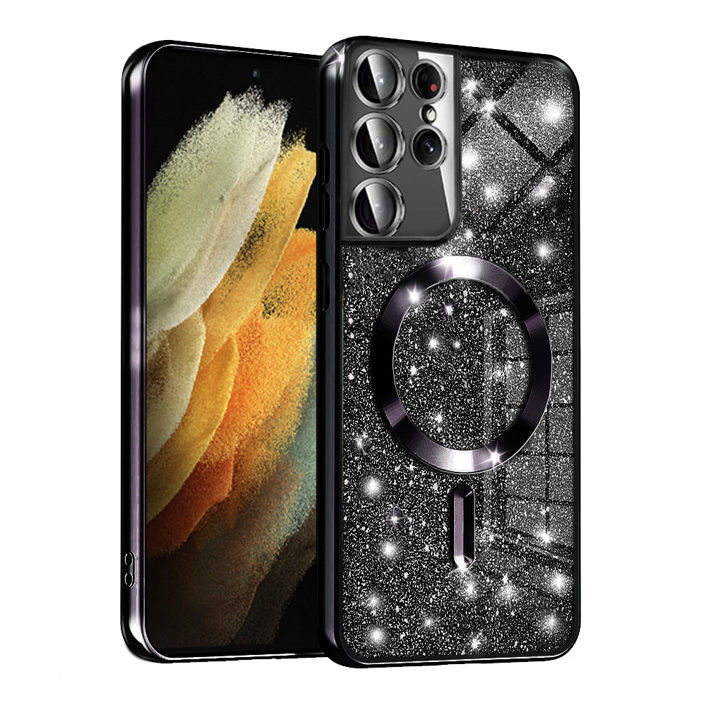 Husă Techsuit Luxury Glitter MagSafe Galaxy S21 Ultra – Negru – imagine 2