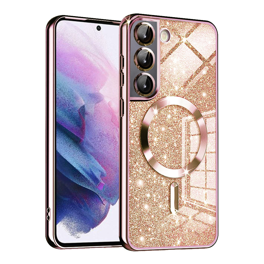 Husă Techsuit Luxury Glitter MagSafe Galaxy S22 – Auriu roz – imagine 6
