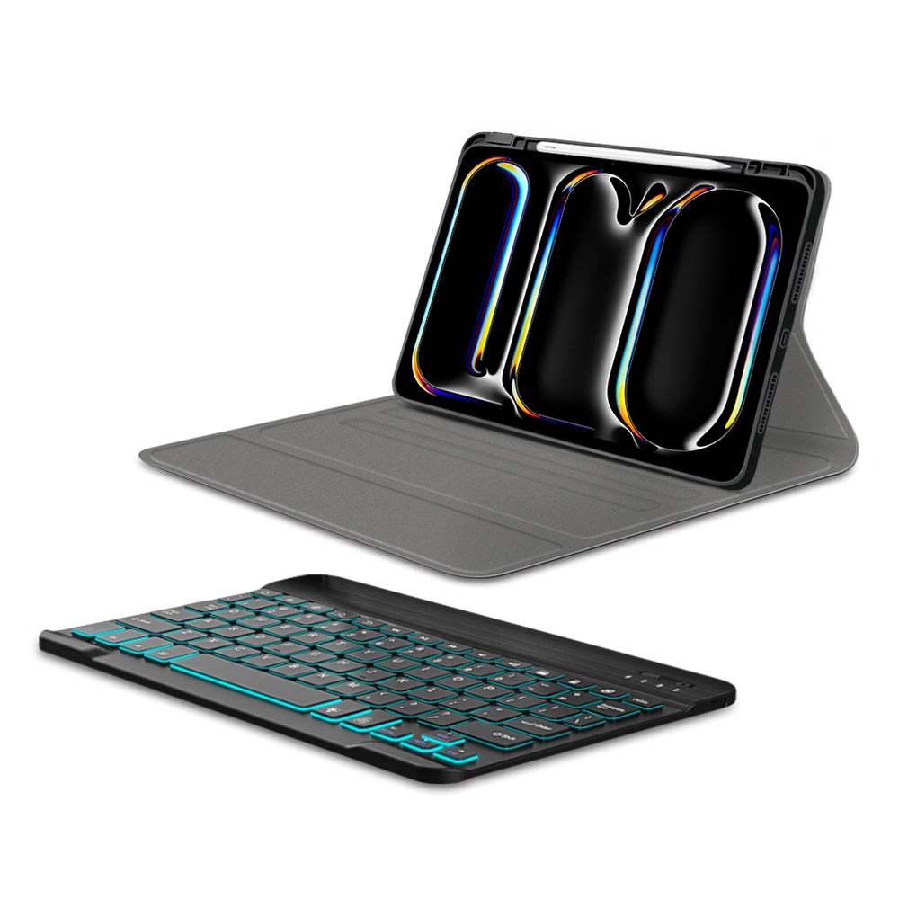 Husă iPad Pro 11 2024 cu tastatură RGB magnetică – Techsuit CozyTab – imagine 2