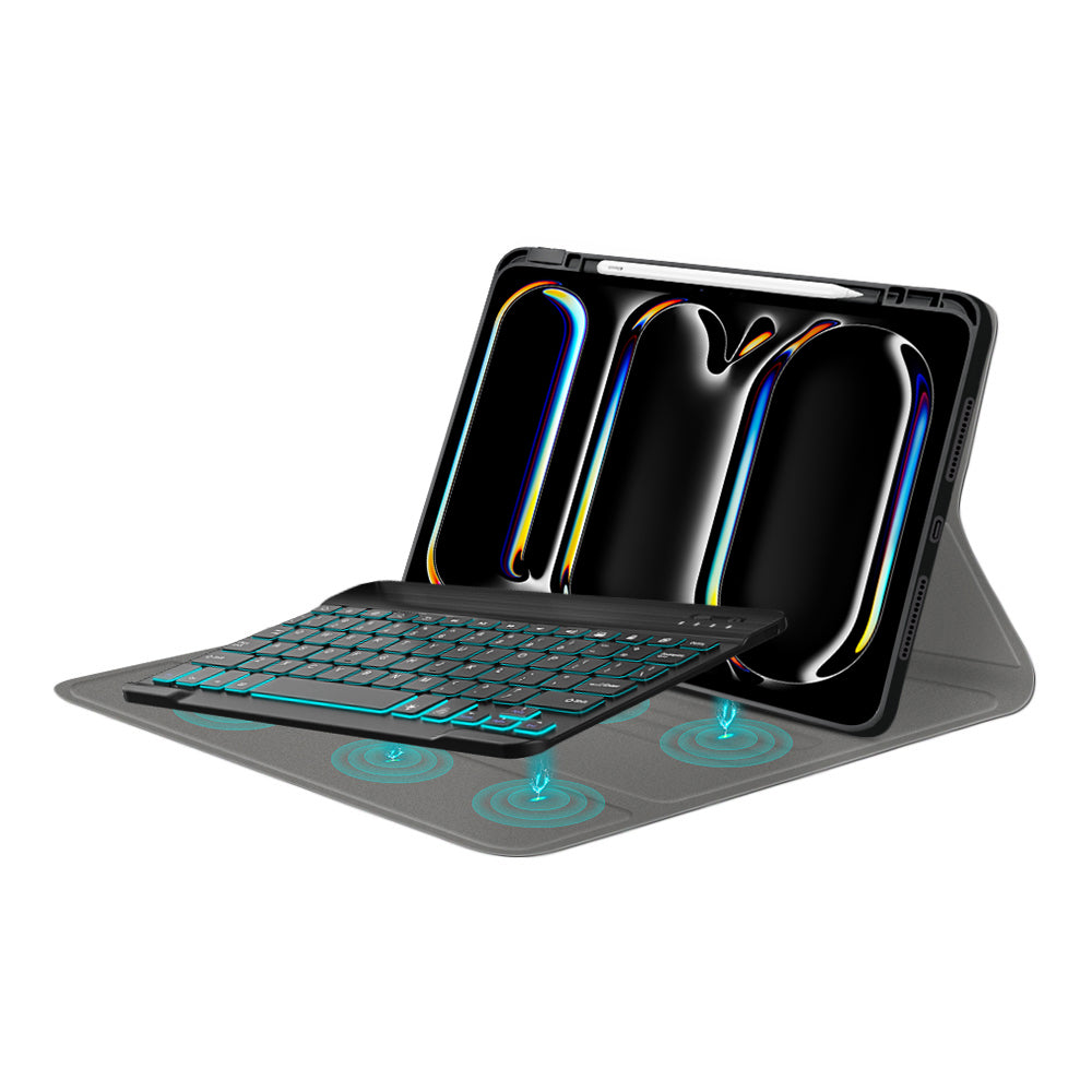 Husă iPad Pro 11 2024 cu tastatură RGB magnetică – Techsuit CozyTab – imagine 4