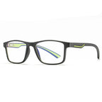 Ochelari lumină albastră bărbați, TR90 negru-verde – Techsuit F2388 – Negru sablat / verde – imagine 2