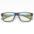 Ochelari lumină albastră bărbați, TR90 negru-verde – Techsuit F2388 – Negru sablat / verde – imagine 1