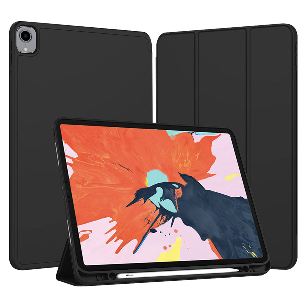Husă iPad Pro 12.9 Techsuit Flex Trifold (with Pencil Holder), negru – imagine 1
