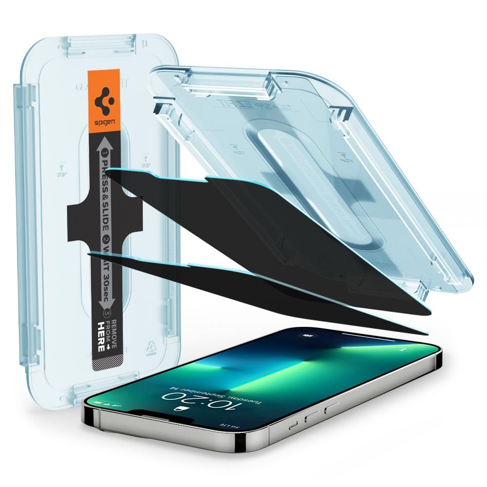 Folie de sticlă privacy Spigen Glas.tR EZ Fit pentru iPhone 13 Pro Max / 14 Plus – imagine 2