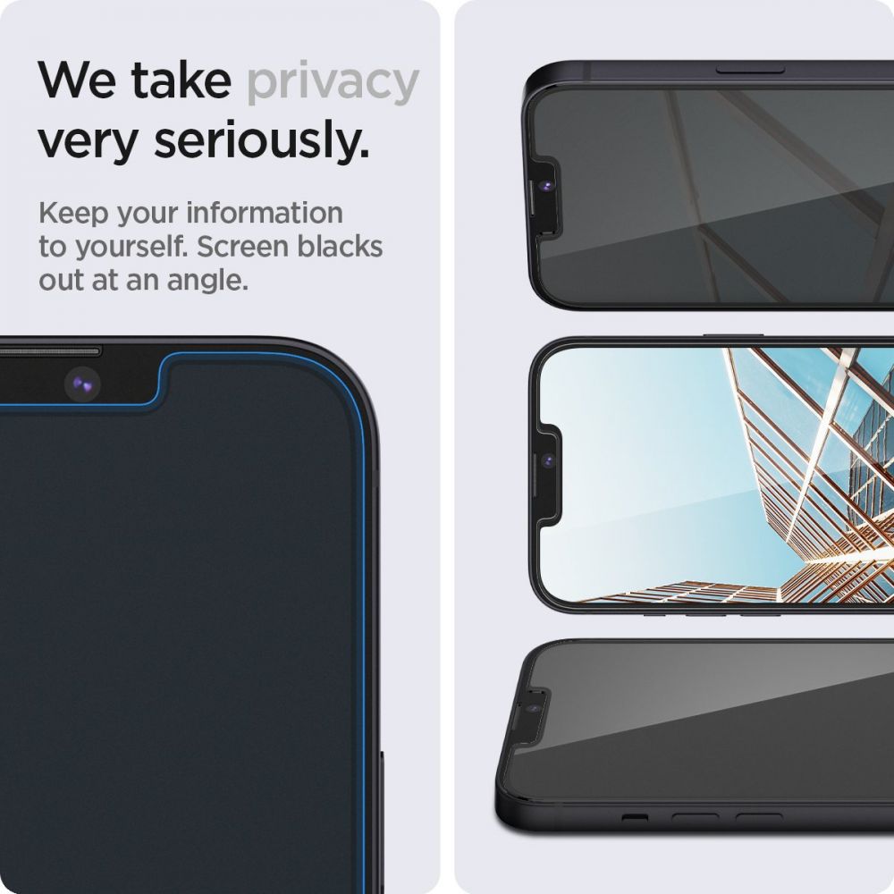 Folie de sticlă privacy Spigen Glas.tR EZ Fit pentru iPhone 13 Pro Max / 14 Plus – imagine 6