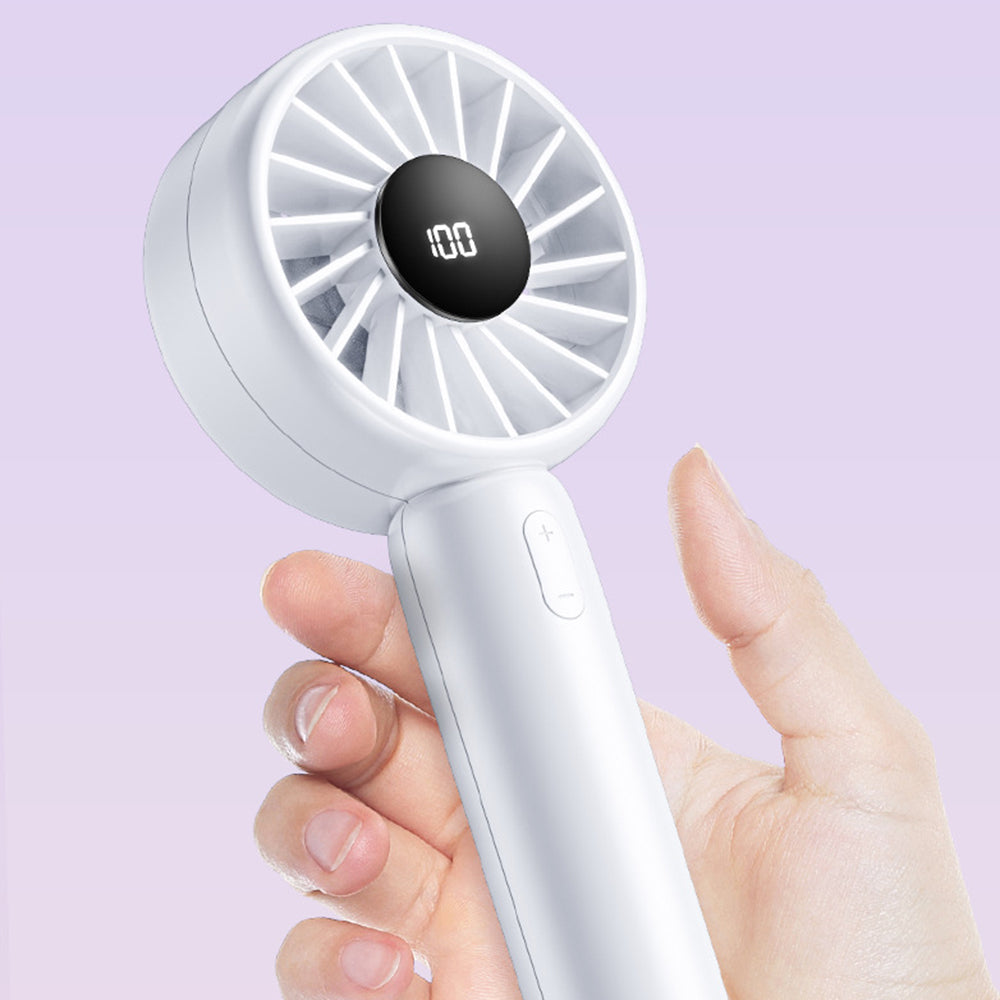 Mini ventilator de mână, LED, 5 trepte, 36 dB, alb – Techsuit CT-110 – imagine 1