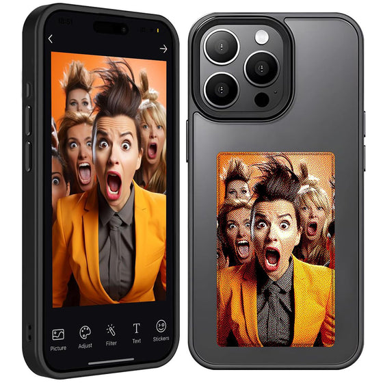 Husă Techsuit SmartScreen NFC personalizabilă pentru iPhone 15 Pro – negru