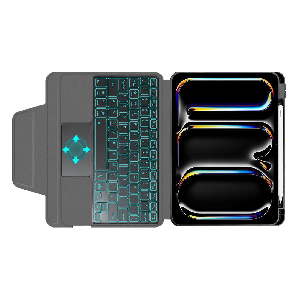 Husă iPad Pro 11 2024 cu tastatură RGB și folie – Techsuit KeyTab – imagine 2