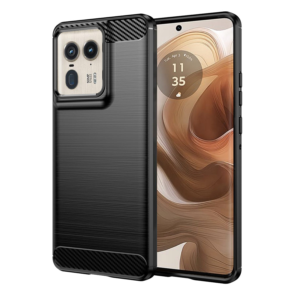 Husă Motorola Edge 50 Ultra Techsuit Carbon Silicone, negru – imagine 1