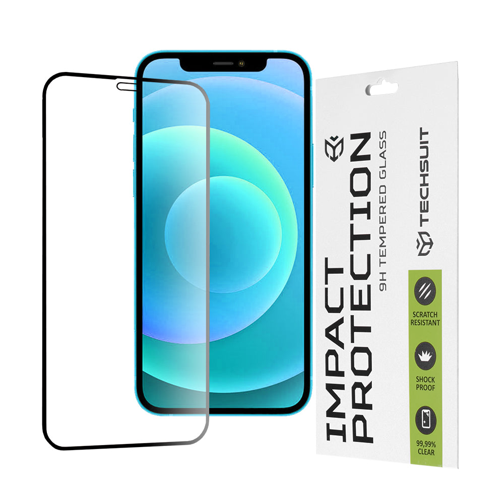 Folie sticlă Techsuit 111D iPhone 12 / 12 Pro, full glue 9H – imagine 1