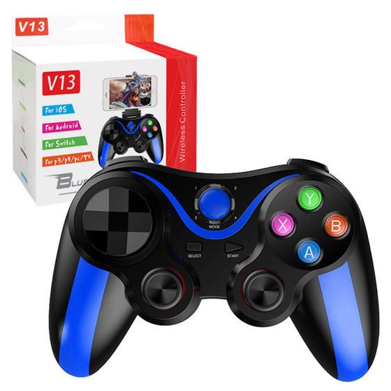 Controller wireless Techsuit V13 pentru telefon și tabletă, Bluetooth 4.0 și 2.4G, 400 mAh, 18 h – albastru