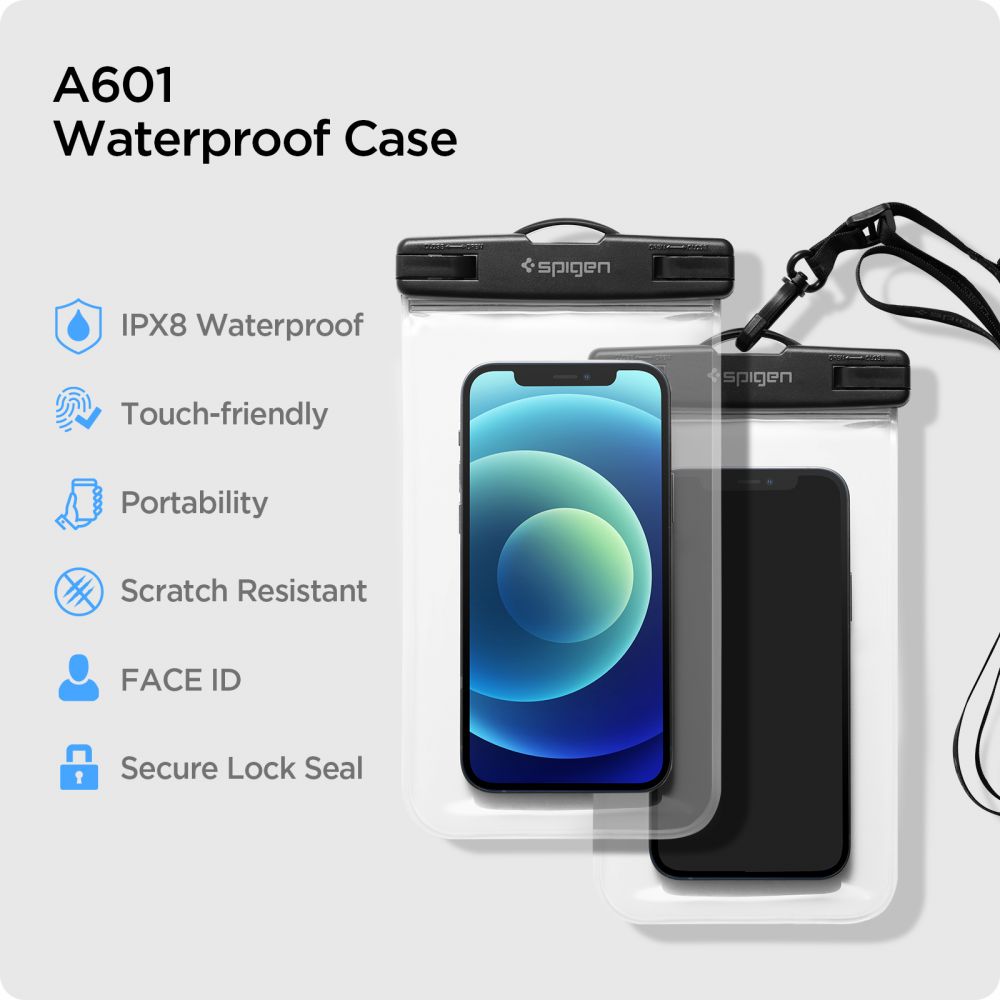 Set 2 huse impermeabile Spigen A601 – Transparent – imagine 13