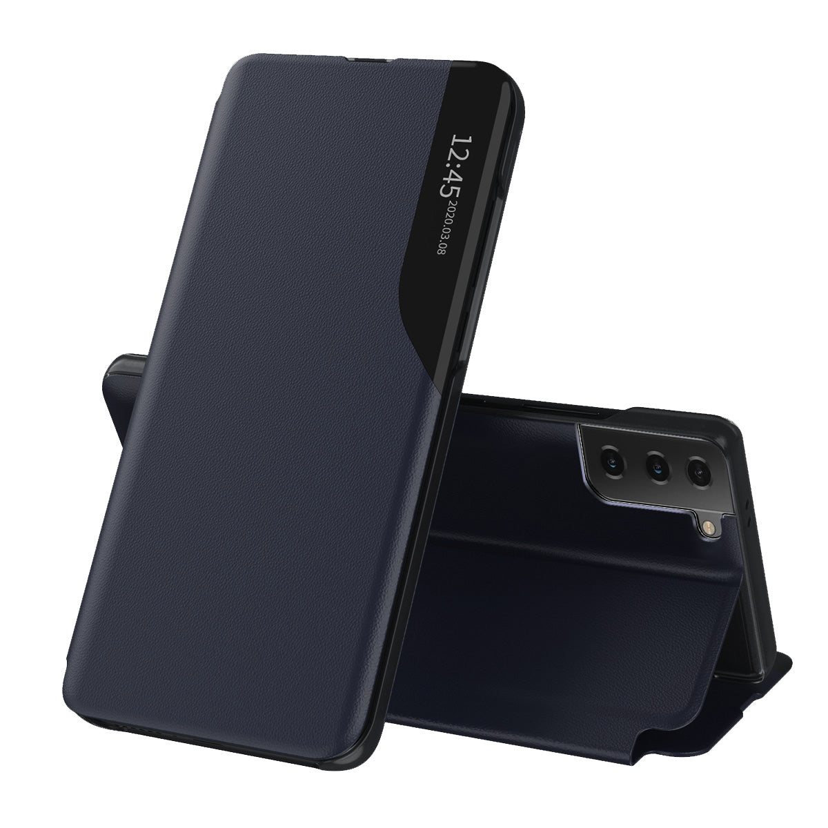 Husă flip Techsuit eFold Galaxy S21 FE – Albastru închis – imagine 2