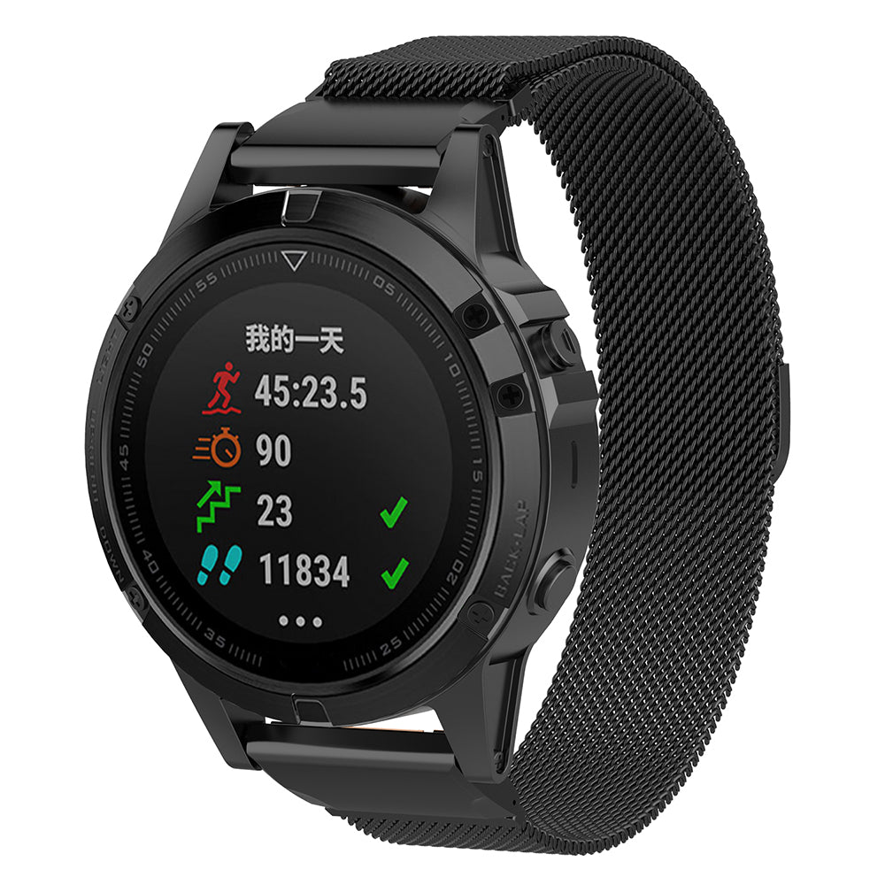 Curea Garmin Fenix 5/5 Plus 6 Techsuit W009, oțel inoxidabil, negru – imagine 2