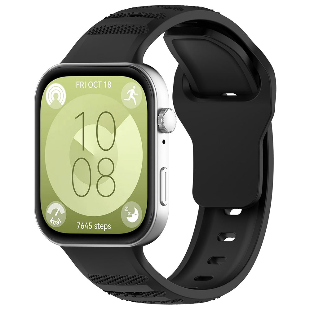 Curea Huawei Watch Fit 3/Fit 4/Fit 4 Pro Techsuit W050, silicon, negru – imagine 1