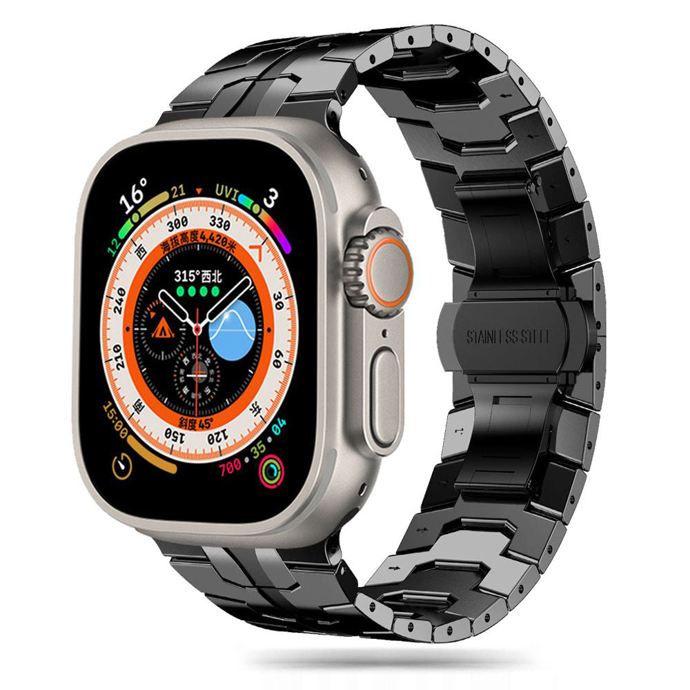 Curea Apple Watch 42 / 44 / 45  Techsuit W063, oțel inoxidabil, negru – imagine 1