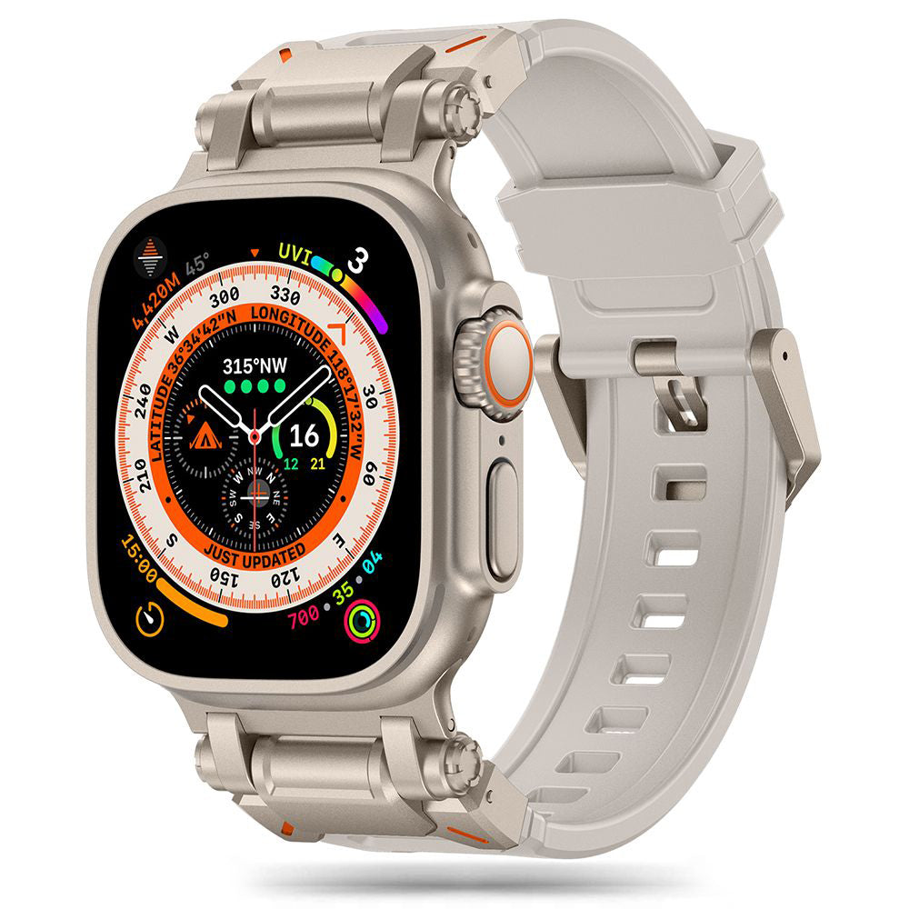 Curea Apple Watch 42 / 44  Techsuit W064, silicon, argintiu starlight – imagine 1