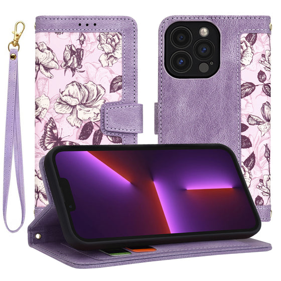 Husă tip carte Techsuit FlipCraft pentru iPhone 13 Pro – mov