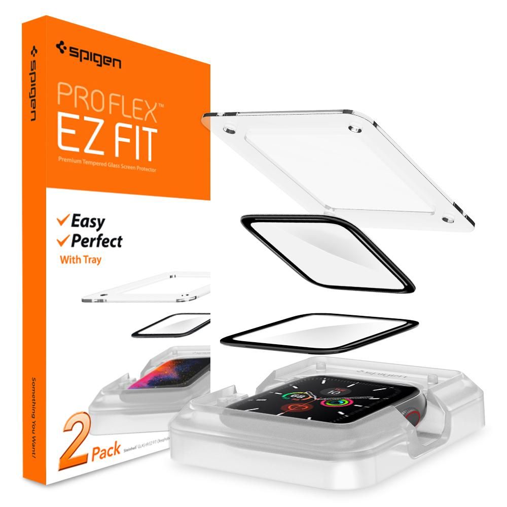 Set 2 folii hibride Spigen ProFlex EZ Fit Apple Watch Series 4–6 / SE (44 mm) – imagine 1