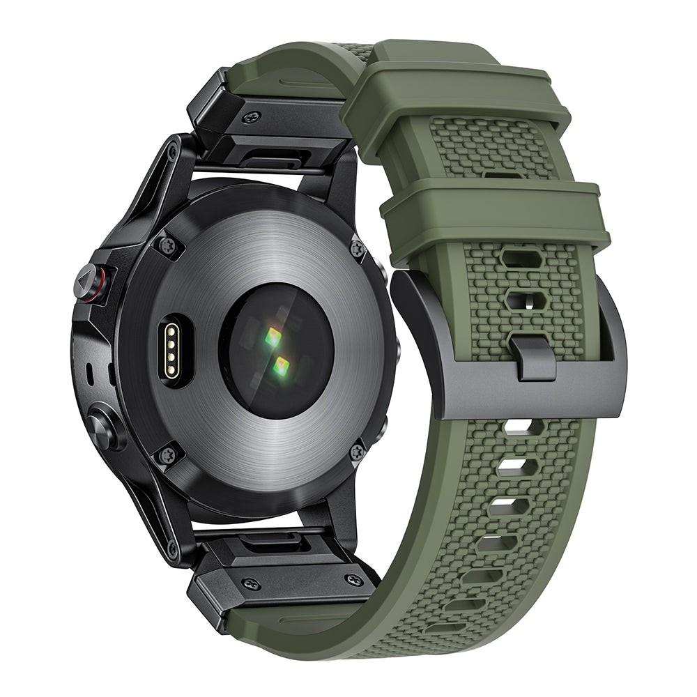 Curea Garmin Fenix 5/5 Plus 6/6 Pro/7 Techsuit W068, verde/negru – imagine 2