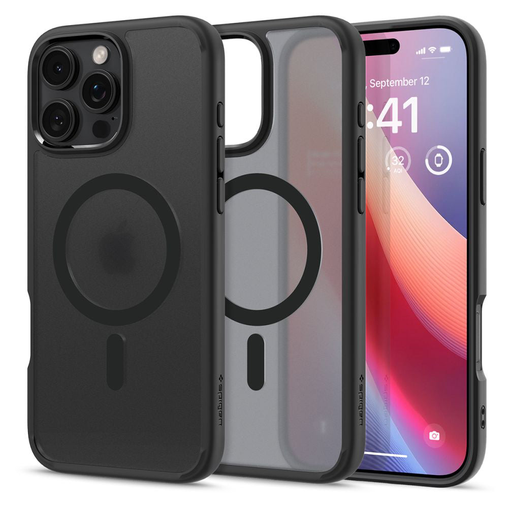 Husă Spigen Ultra Hybrid MagSafe iPhone 16 Pro – Frost Black (negru mat translucid) – imagine 8