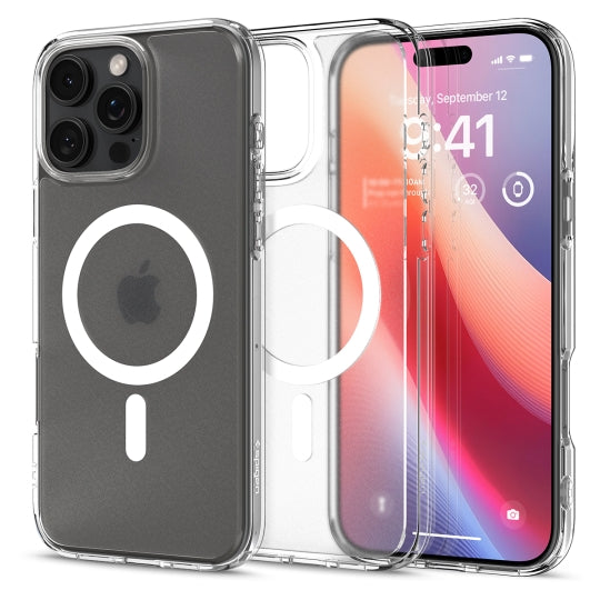 Husă Spigen Ultra Hybrid MagSafe iPhone 16 Pro – Frost Clear (transparent mat) – imagine 10