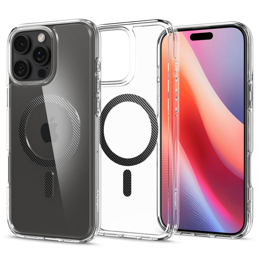 Husă Spigen Ultra Hybrid MagSafe iPhone 16 Pro – Transparent / Carbon Fiber – imagine 1