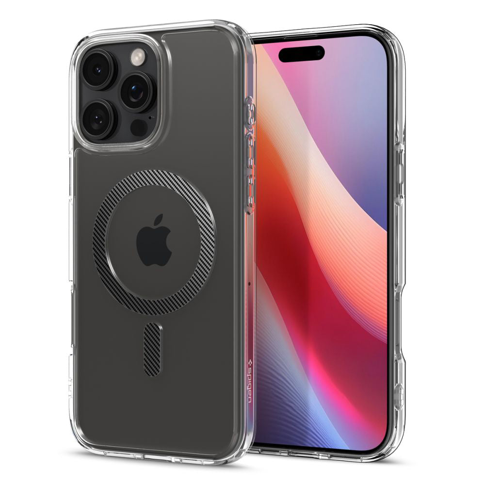 Husă Spigen Ultra Hybrid MagSafe iPhone 16 Pro Max – Transparent / Carbon Fiber – imagine 2