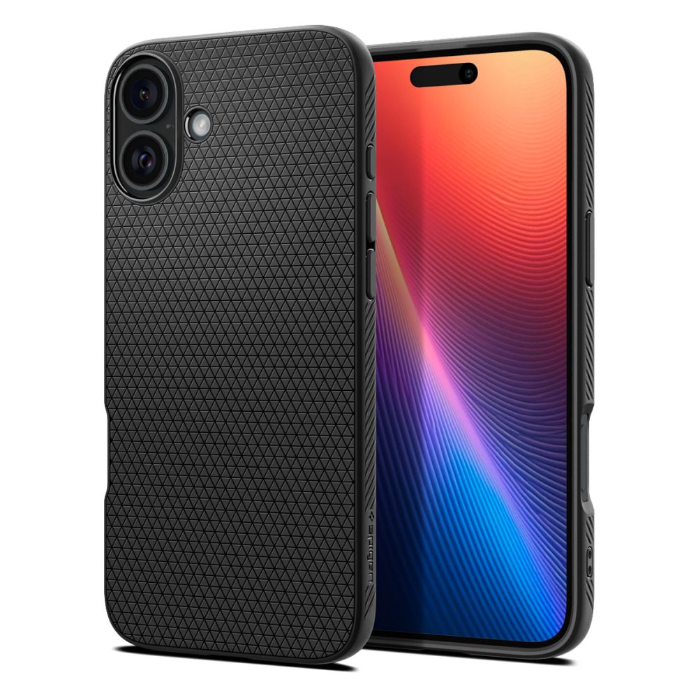 Husă Spigen Liquid Air iPhone 16 – Negru mat – imagine 1