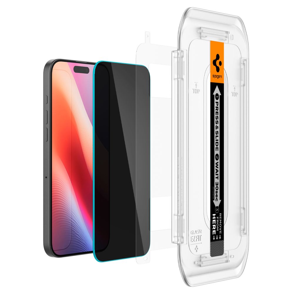 Folie privacy Spigen EZ Fit iPhone 17 Pro / 17 / 16 Pro, 2 buc. – imagine 6 din 7