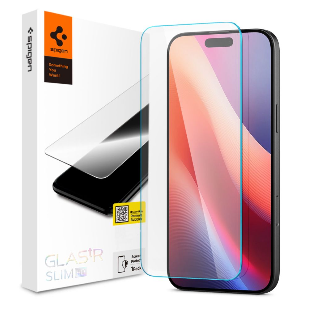 Folie de sticlă Spigen Glas.tR Slim HD pentru iPhone 15 / 16 – imagine 1