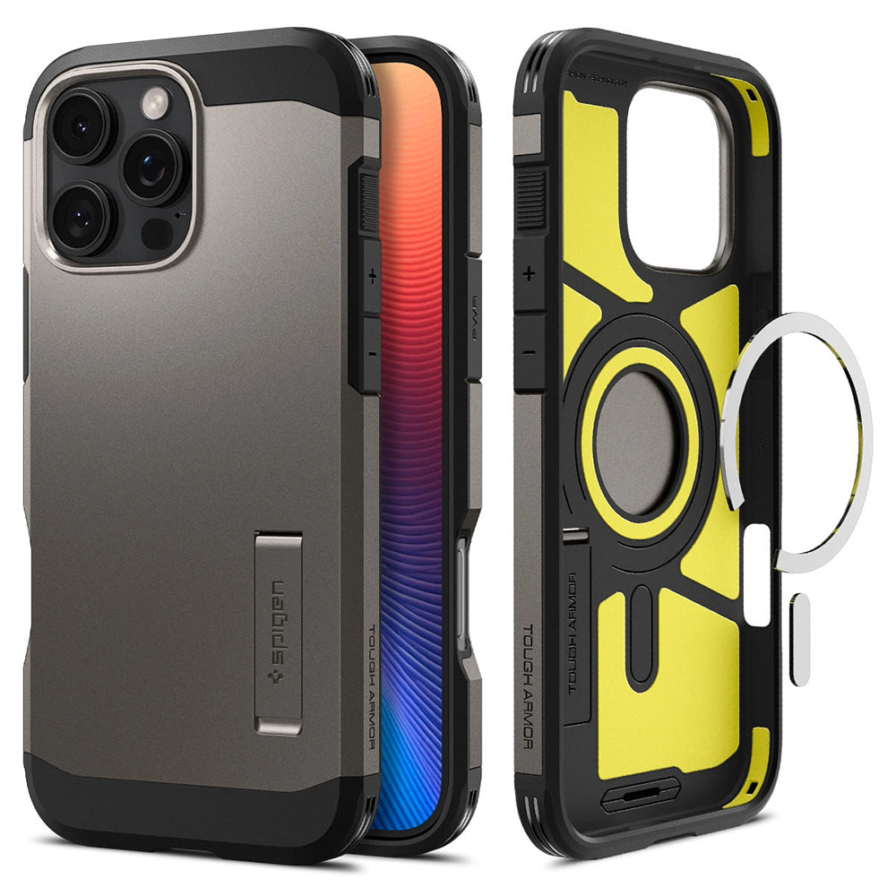 Husă Spigen Tough Armor MagSafe iPhone 16 Pro Max – Gunmetal (gri metalic) – imagine 1