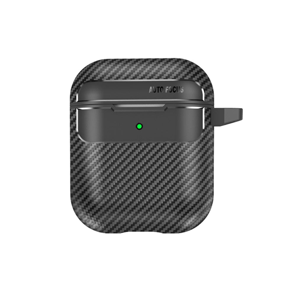 Husă AirPods 1 / 2 CarbonFiber cu carabinieră – Techsuit – imagine 2