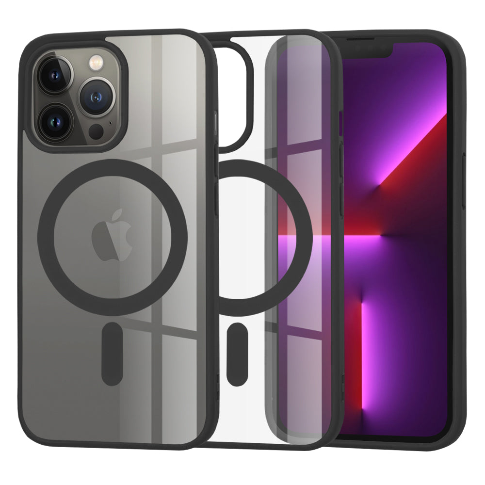 Husă transparentă Techsuit MagSafe Pro iPhone 13 Pro – Negru – imagine 2