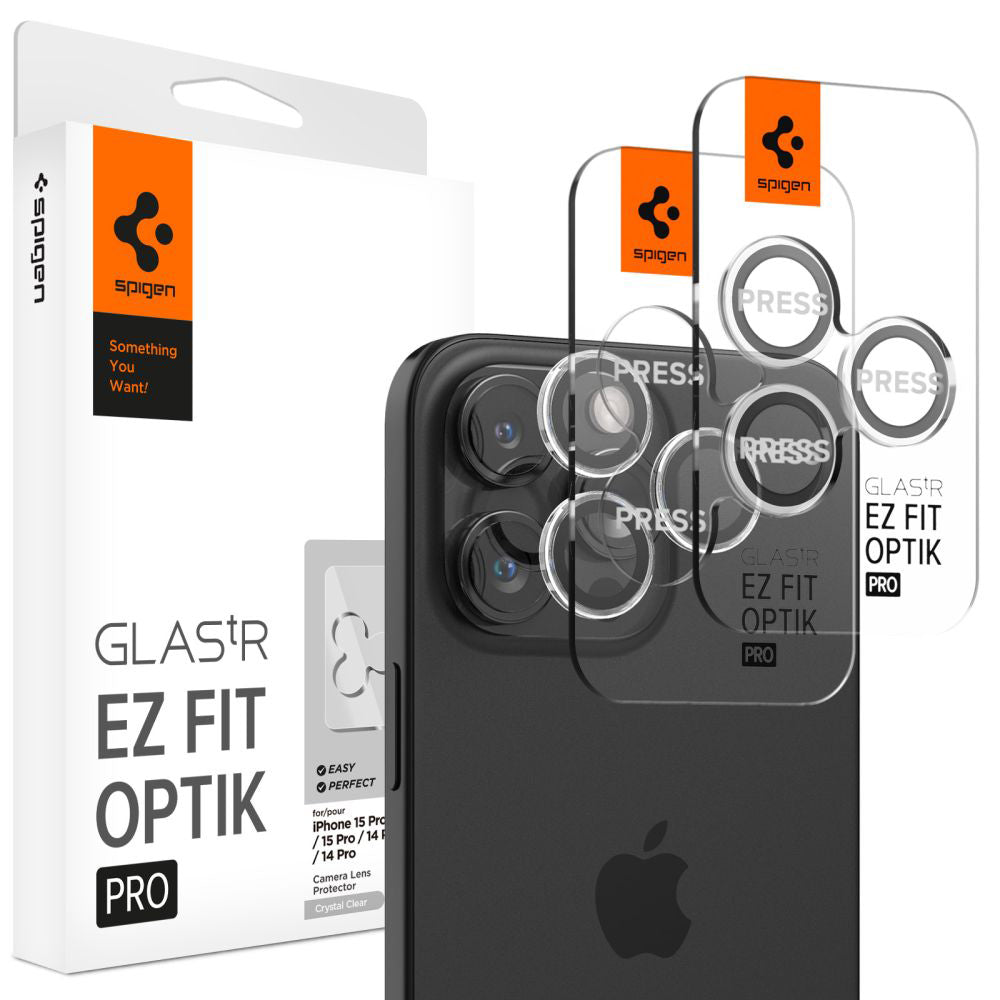 Protecție cameră Spigen Optik.tR EZ Fit Pro pentru iPhone 14 Pro / 15 Pro / 16 Pro / 17 Pro (inclusiv Pro Max) – Transparent – imagine 21