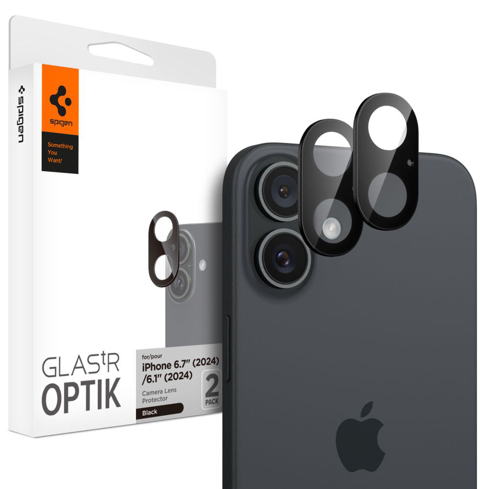 Protecție cameră Spigen Optik.tR pentru iPhone 16 / 16 Plus – Negru – imagine 12