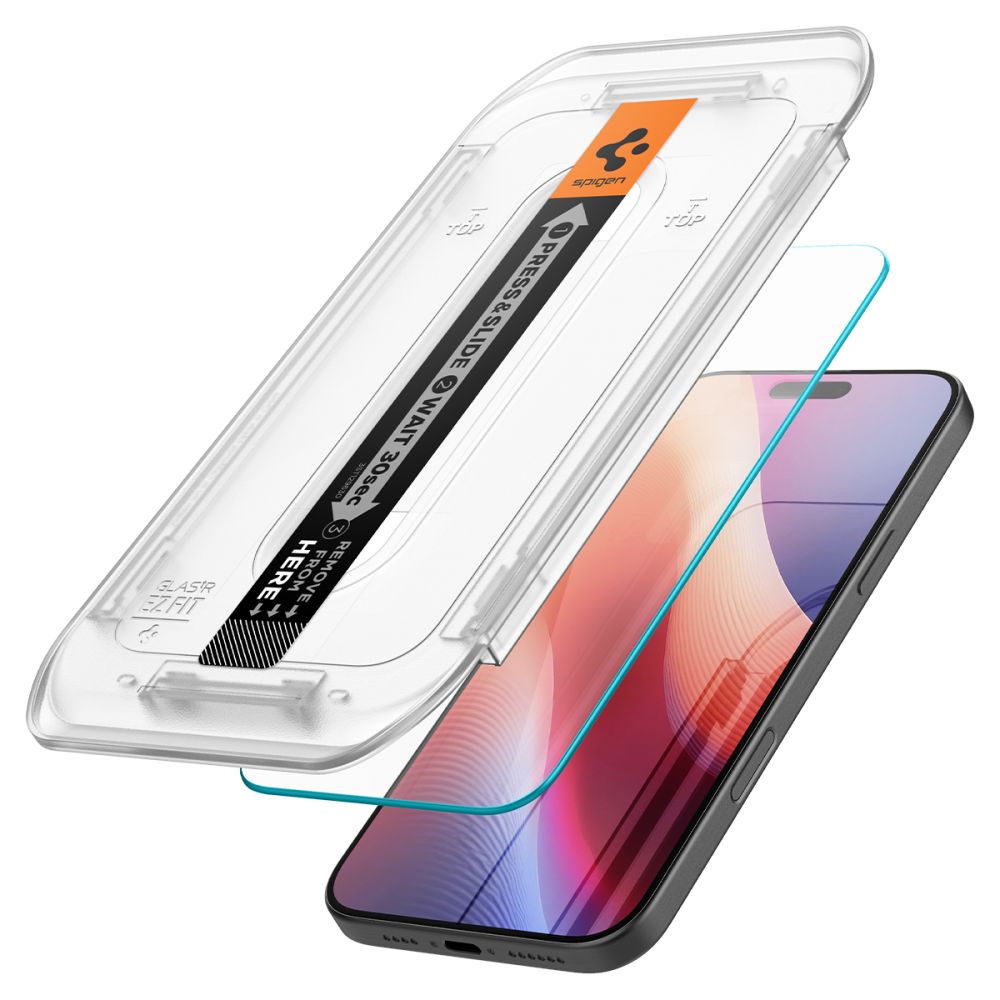 Folie de sticlă Spigen Glas.tR EZ Fit pentru iPhone 16 Pro – imagine 2