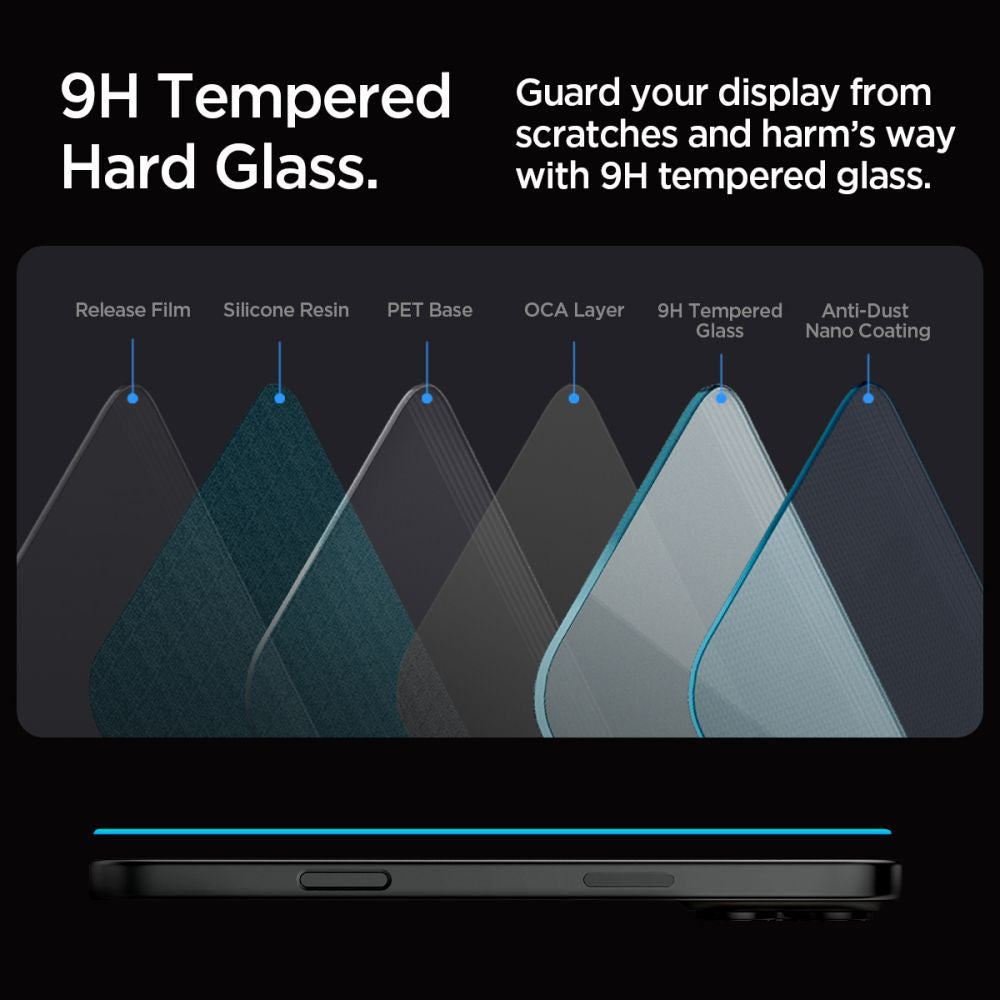 Folie de sticlă Spigen Glas.tR EZ Fit pentru iPhone 16 Pro – imagine 5