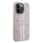 Husă Guess iPhone 15 Pro Hardcase 4G Printed Stripes MagSafe, roz – imagine 2