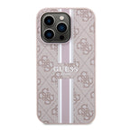 Husă Guess iPhone 15 Pro Hardcase 4G Printed Stripes MagSafe, roz – imagine 1