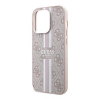 Husă Guess iPhone 15 Pro Hardcase 4G Printed Stripes MagSafe, roz – imagine 3