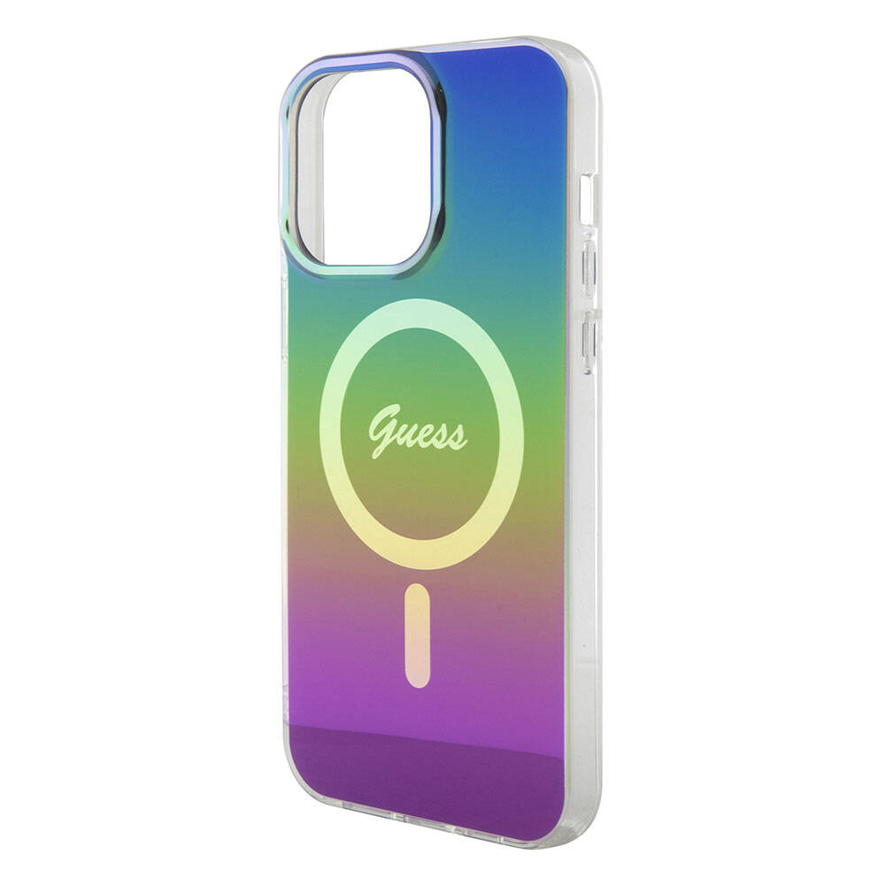 Husă Guess iPhone 15 Pro IML Iridescent MagSafe, rainbow – imagine 4