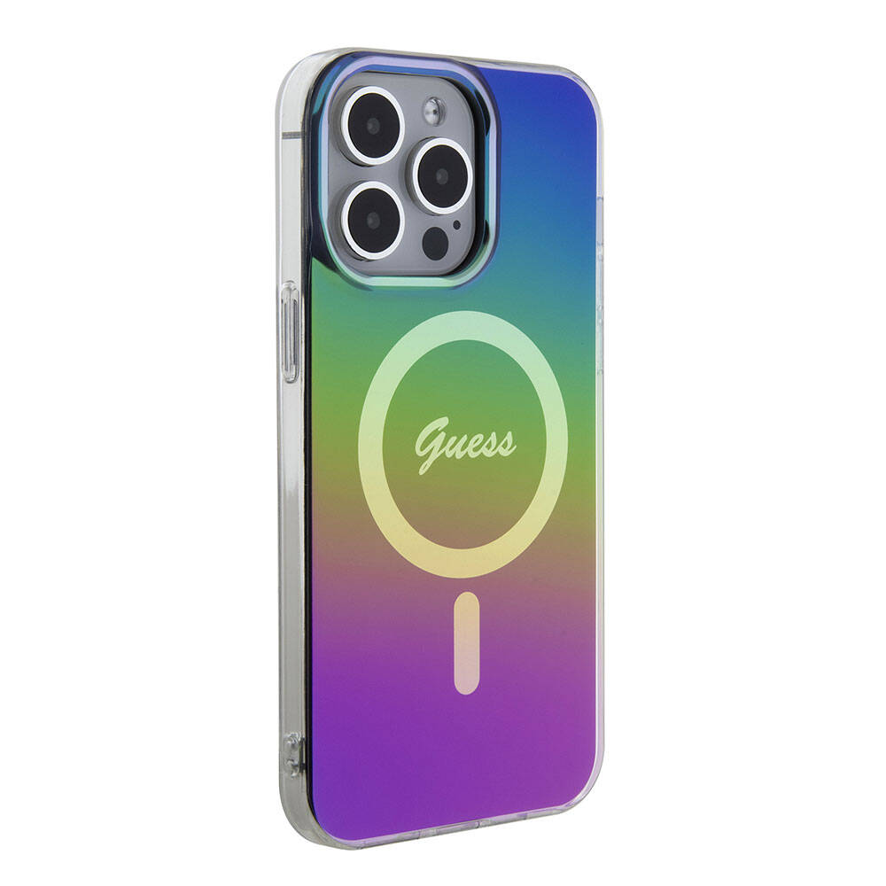 Husă Guess iPhone 15 Pro IML Iridescent MagSafe, rainbow – imagine 3