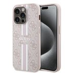 Husă Guess iPhone 15 Pro Hardcase 4G Printed Stripes MagSafe, roz – imagine 5