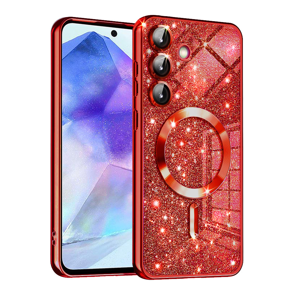Husă Techsuit Luxury Glitter MagSafe Galaxy A55 5G – Roșu – imagine 2