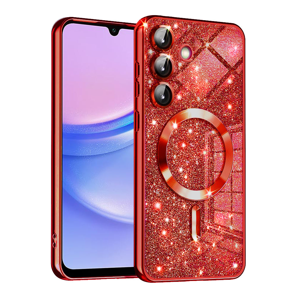 Husă Techsuit Luxury Glitter MagSafe Galaxy A15 / A15 5G – Roșu – imagine 2
